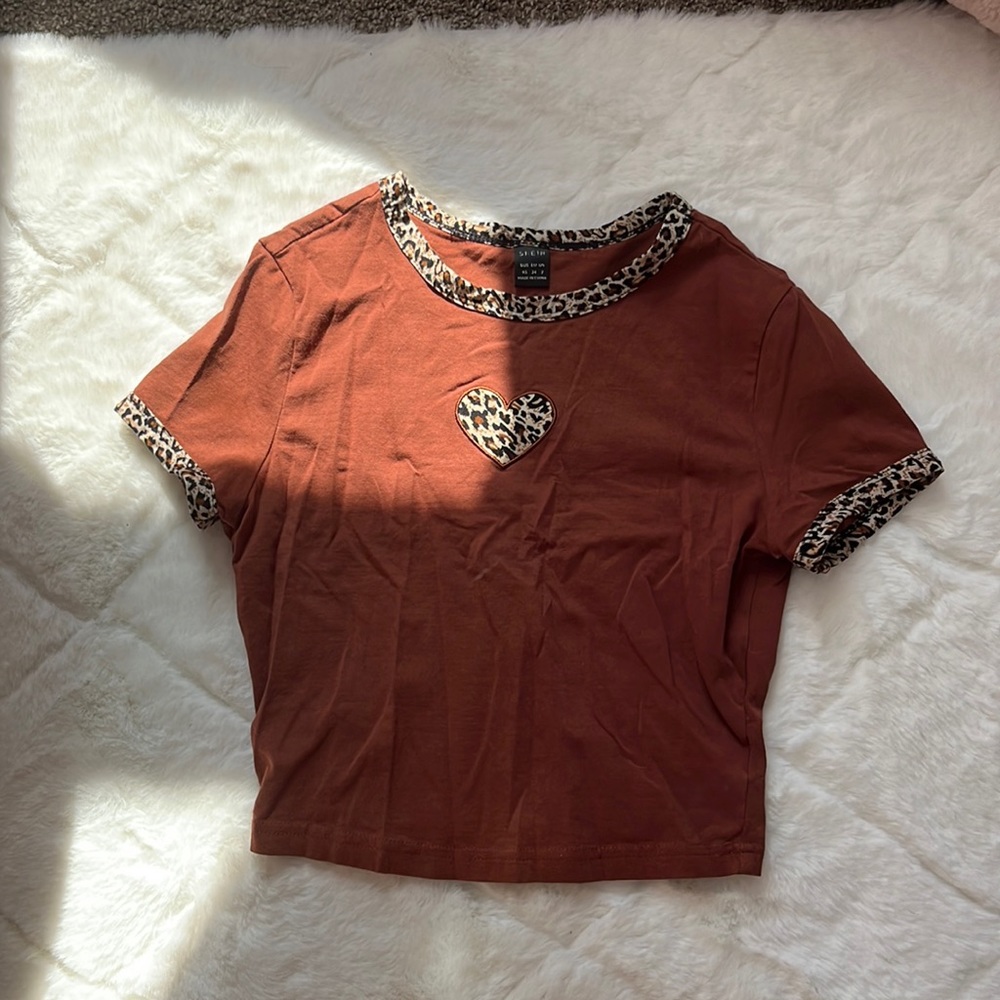 Shein Leopard print baby tee
